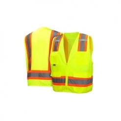 Pyramex Class 2 Hi-Vis Safety Vest Solid 8 Pocket Zipper RVZ2410 -Gray Jacks Online Shop 17097 2 davkuly8al1cvpji