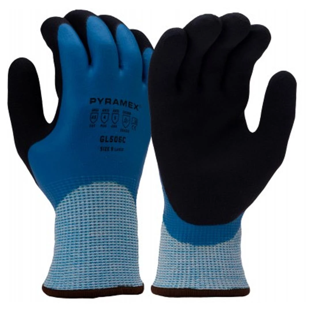 Pyramex Full Dip Sandy Latex Gloves GL506C 1 Pyramex Full Dip Sandy Latex Gloves GL506C