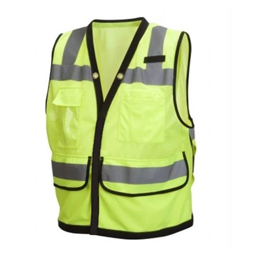 Pyramex Class 2 Hi-Vis Lime Safety Vest w/ Black Trim & 9 Pocket Zipper RVZ2810 1 Pyramex Class 2 Hi-Vis Lime Safety Vest w/ Black Trim & 9 Pocket Zipper RVZ2810