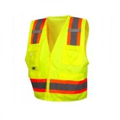 Pyramex RVZ24 Series Type R - Class 2 Hi-Vis Lime Safety Vest w/ Clear Pocket RVZ2410CP -Gray Jacks Online Shop 22762 1 gglslfohnbrx9jya