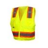 Pyramex RVZ24 Series Type R - Class 2 Hi-Vis Lime Safety Vest w/ Clear Pocket RVZ2410CP