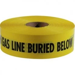 Empire Yellow Reinforced Non-Detectable Warning Tape inCaution Gas Line Buried Belowin 3" x 1000' 71-070