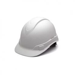 Pyramex Ridgeline Cap Hard Hat Matte White Graphite Ratchet HP44116