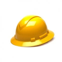 Pyramex Ridgeline Full Brim Hard Hat Yellow Ratchet HP54130