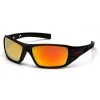 Pyramex Velar Safety Glasses w/ Orange Mirror Lens Black and Red Frame SBRF10445D